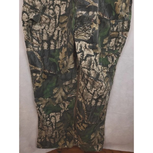Trebark Bigwoods Men's (XL) Brown, Green Camo Hunting Cargo Bib Overalls - Picture 4 of 13